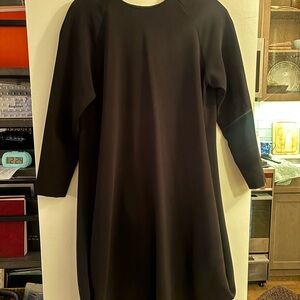 Black Women's Long Sleeve A-Line Dress